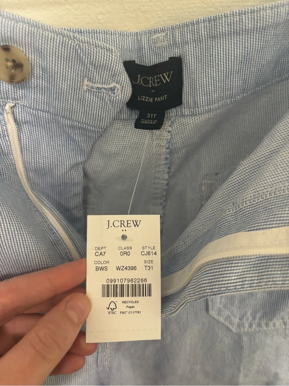 J. Crew Light Blue Wide-Leg Chinos